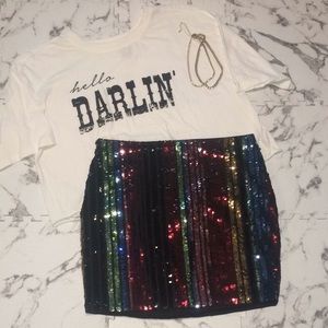 Privy Privately Privileged Sequins Mini Skirt